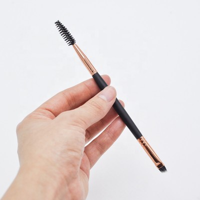 No MOQ Double-Sided Angled Eyebrow Brush Spiral Comb Professional Beauty Makeup Brushes