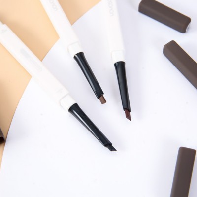 private label light brown custom automatic eyebrow pencil with square rod and brush