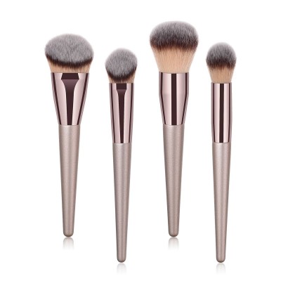 low price No MOQ Champagne golden  beauty tool 4/9/10 PCs cosmetic bag and makeup brush set private label face wash brush facial brush makeup tools