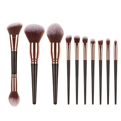 Profesional Custom Logo Eye Comfortable Wood Rod Brown Eco Makeup Brush Sets