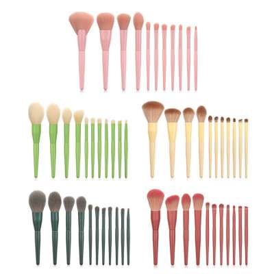 Wooden Handle Oem Color 11 Pcs Nylon Wool Makeup Brushes Set make-up cosmetics makeup sets makeup tools